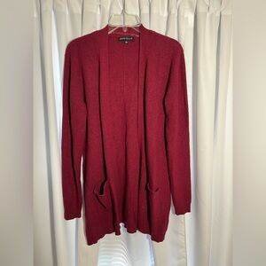 LOVE ELLIE Deep Red Long Open Front  Cardigan Sz M